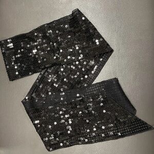 Black sequin belt scarf hairband 33” long light weight elegant versatile